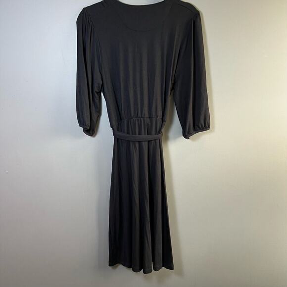 Draper James Tie-Front Fit & Flare Black Dress Size Large - Picture 4 of 10